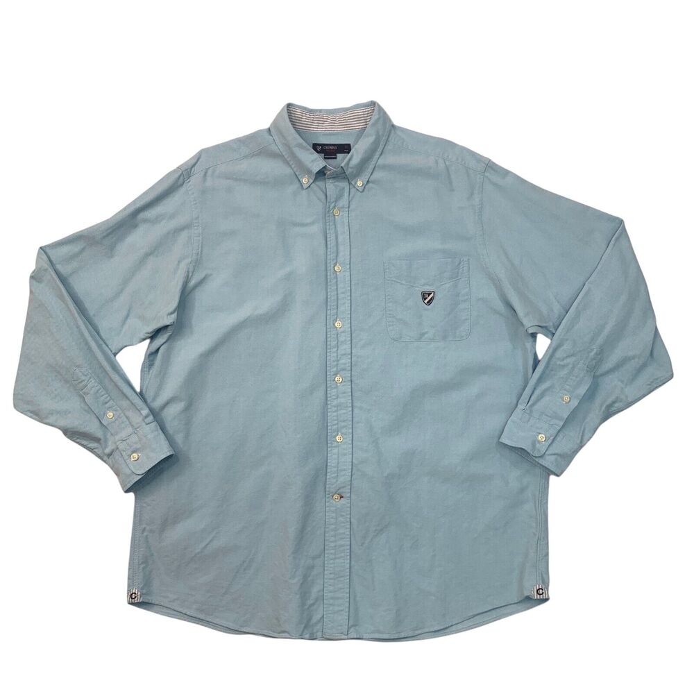 Cremieux Shirt Mens XL Extra Large Robin Egg Washed Button Up Long Sleeve Cotton